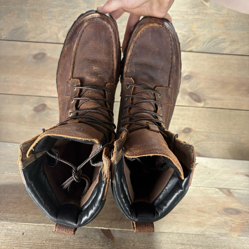 ll bean kangaroo upland mens size 11.5 shoes brown leather waterproof work boots